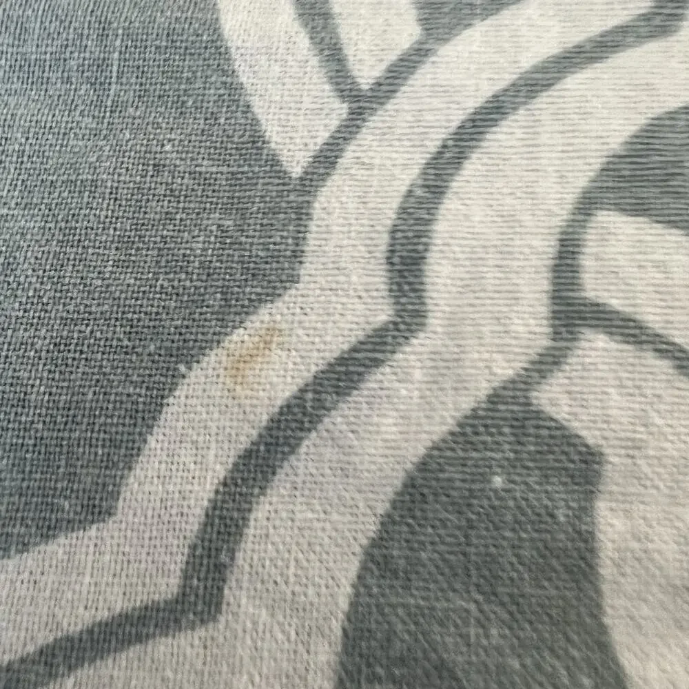 Pottery Barn Duvet Cover King Kendra Trellis Pattern Blue & White Linen Cotton